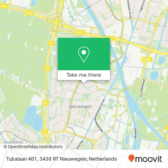 Tubalaan 401, 3438 RT Nieuwegein Karte