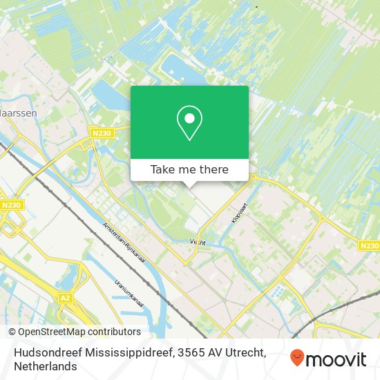 Hudsondreef Mississippidreef, 3565 AV Utrecht Karte