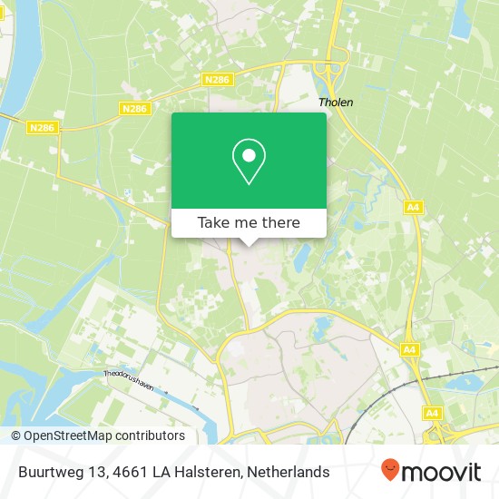 Buurtweg 13, 4661 LA Halsteren Karte