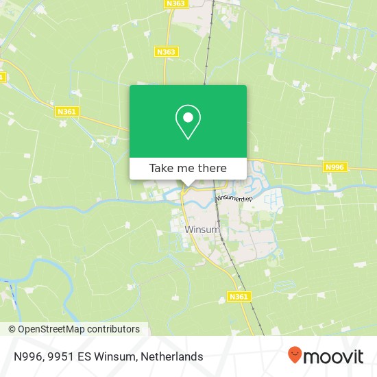 N996, 9951 ES Winsum map