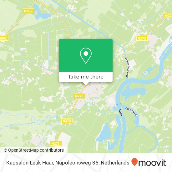 Kapsalon Leuk Haar, Napoleonsweg 35 map