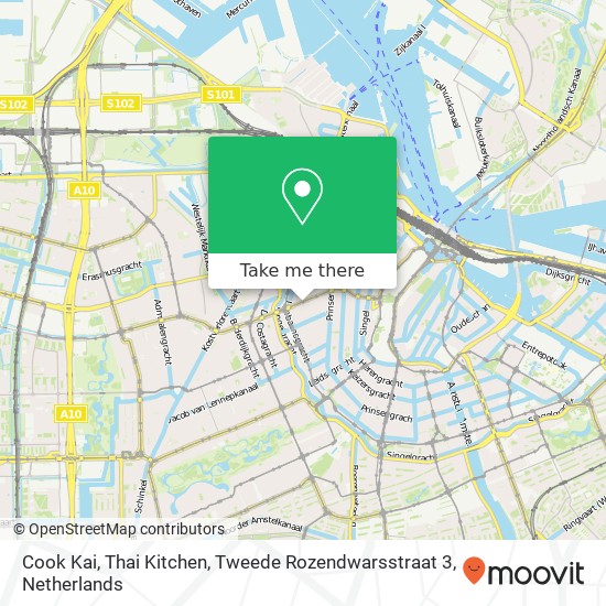 Cook Kai, Thai Kitchen, Tweede Rozendwarsstraat 3 map