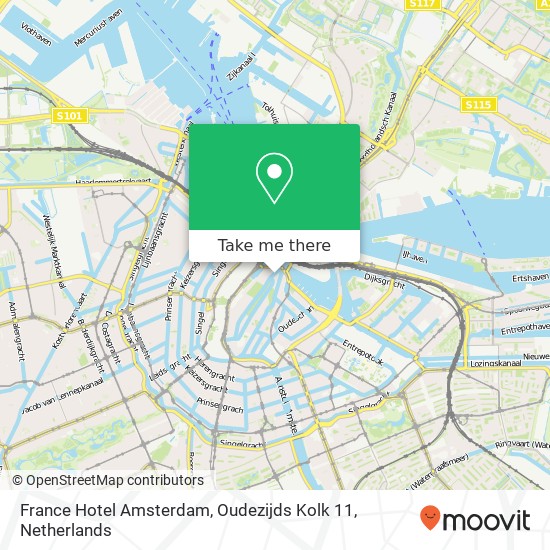 France Hotel Amsterdam, Oudezijds Kolk 11 map