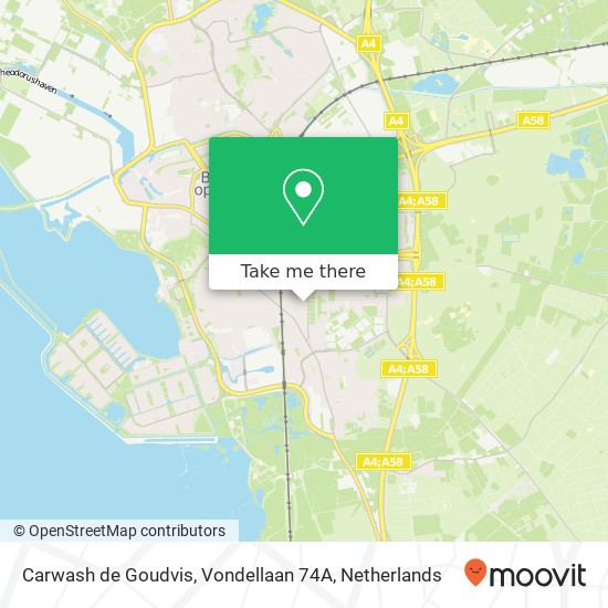 Carwash de Goudvis, Vondellaan 74A Karte