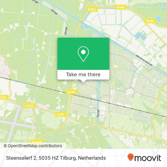 Steenselerf 2, 5035 HZ Tilburg Karte