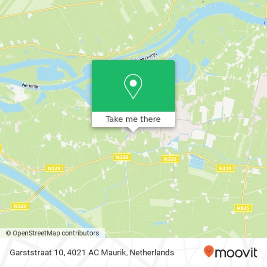 Garststraat 10, 4021 AC Maurik map