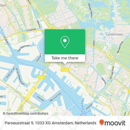 Perseusstraat 9, 1033 XG Amsterdam map