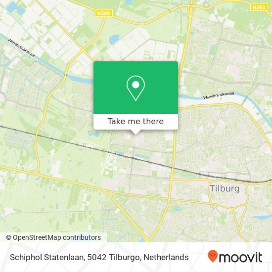 Schiphol Statenlaan, 5042 Tilburgo Karte