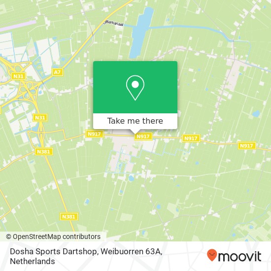 Dosha Sports Dartshop, Weibuorren 63A Karte