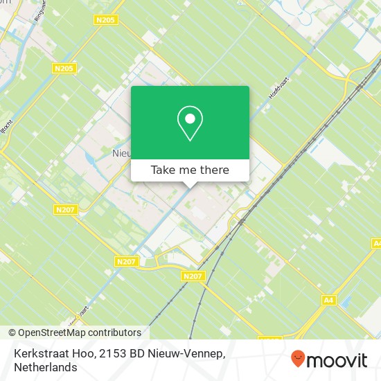 Kerkstraat Hoo, 2153 BD Nieuw-Vennep map