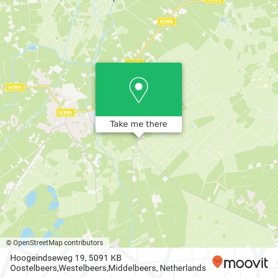 Hoogeindseweg 19, 5091 KB Oostelbeers,Westelbeers,Middelbeers Karte