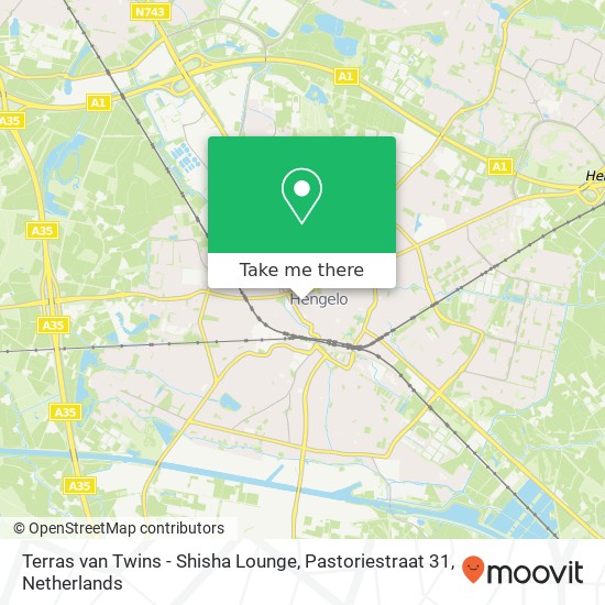 Terras van Twins - Shisha Lounge, Pastoriestraat 31 map