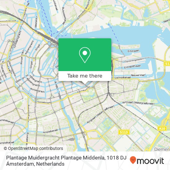 Plantage Muidergracht Plantage Middenla, 1018 DJ Ámsterdam Karte