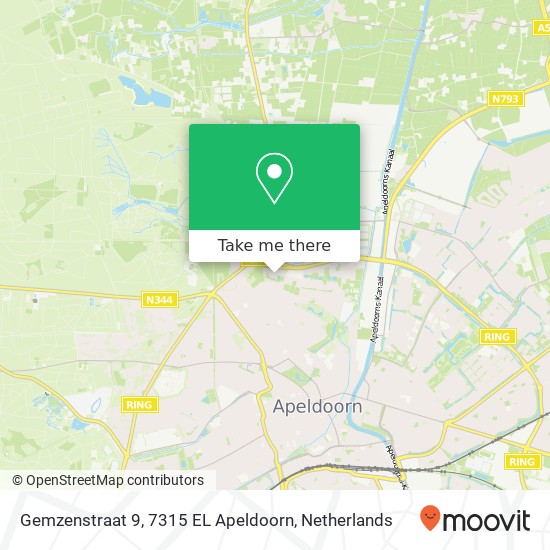 Gemzenstraat 9, 7315 EL Apeldoorn map