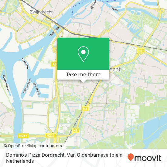 Domino's Pizza Dordrecht, Van Oldenbarneveltplein map