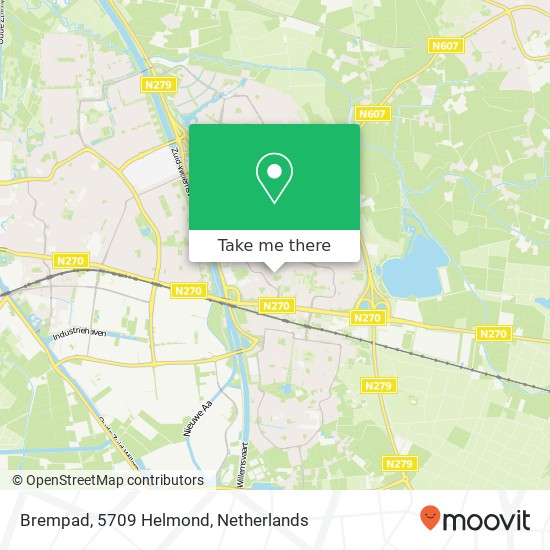 Brempad, 5709 Helmond Karte