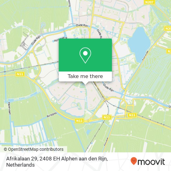 Afrikalaan 29, 2408 EH Alphen aan den Rijn map