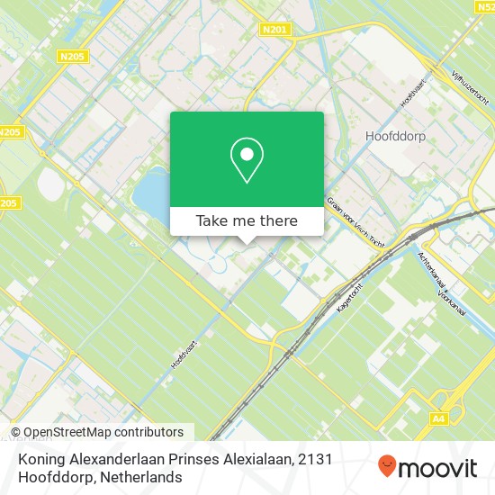 Koning Alexanderlaan Prinses Alexialaan, 2131 Hoofddorp map