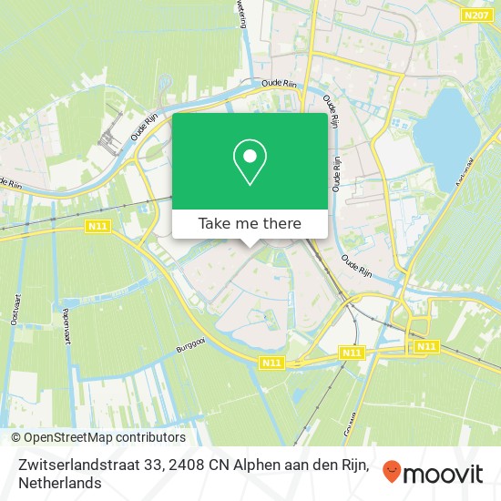 Zwitserlandstraat 33, 2408 CN Alphen aan den Rijn Karte