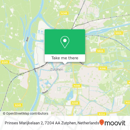 Prinses Marijkelaan 2, 7204 AA Zutphen map