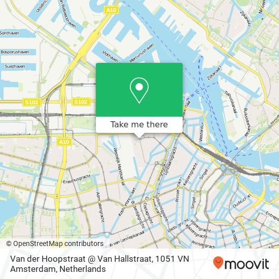 Van der Hoopstraat @ Van Hallstraat, 1051 VN Amsterdam Karte