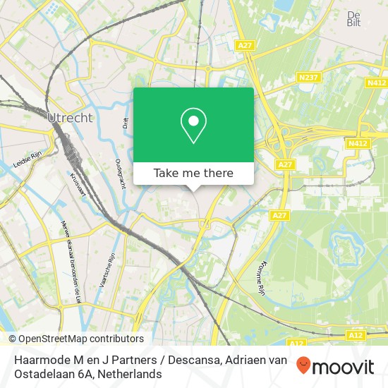 Haarmode M en J Partners / Descansa, Adriaen van Ostadelaan 6A map