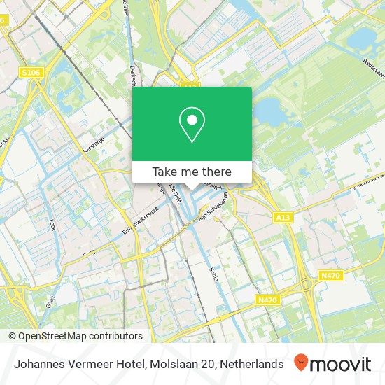 Johannes Vermeer Hotel, Molslaan 20 map