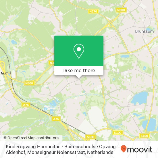 Kinderopvang Humanitas - Buitenschoolse Opvang Aldenhof, Monseigneur Nolensstraat map