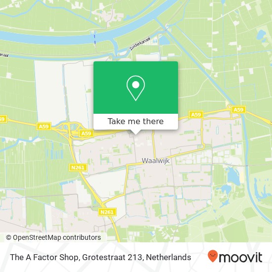 The A Factor Shop, Grotestraat 213 map