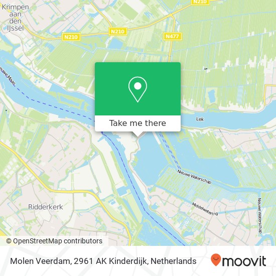 Molen Veerdam, 2961 AK Kinderdijk map