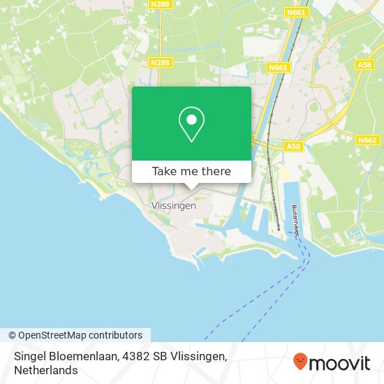 Singel Bloemenlaan, 4382 SB Vlissingen Karte