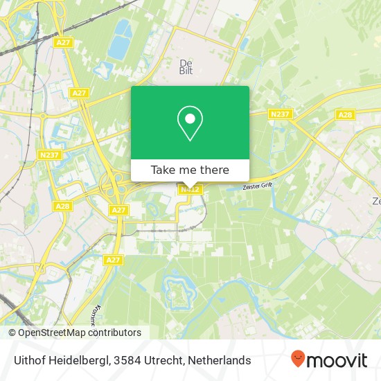 Uithof Heidelbergl, 3584 Utrecht map