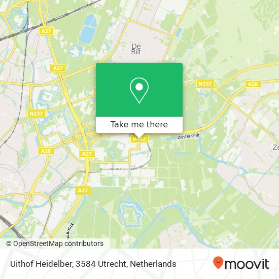 Uithof Heidelber, 3584 Utrecht map