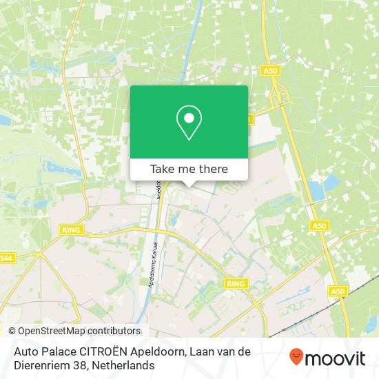 Auto Palace CITROËN Apeldoorn, Laan van de Dierenriem 38 map