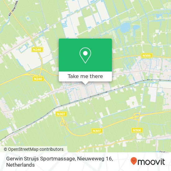 Gerwin Struijs Sportmassage, Nieuweweg 16 map