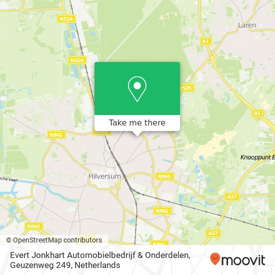 Evert Jonkhart Automobielbedrijf & Onderdelen, Geuzenweg 249 map