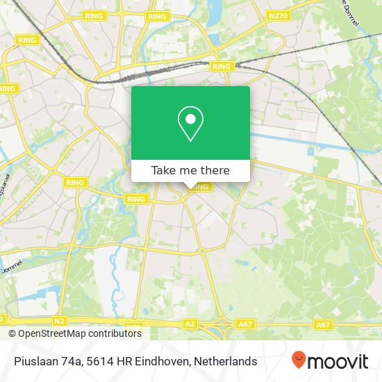 Piuslaan 74a, 5614 HR Eindhoven Karte