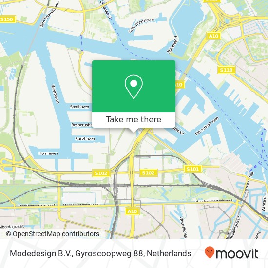 Modedesign B.V., Gyroscoopweg 88 map