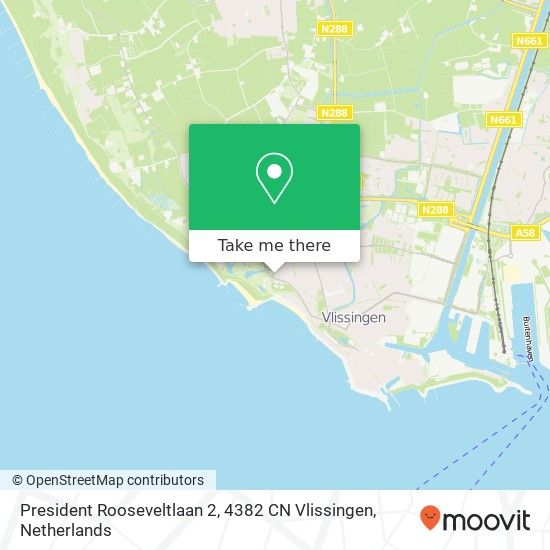 President Rooseveltlaan 2, 4382 CN Vlissingen Karte