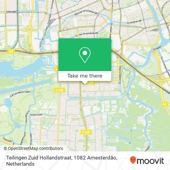 Teilingen Zuid Hollandstraat, 1082 Amesterdão map