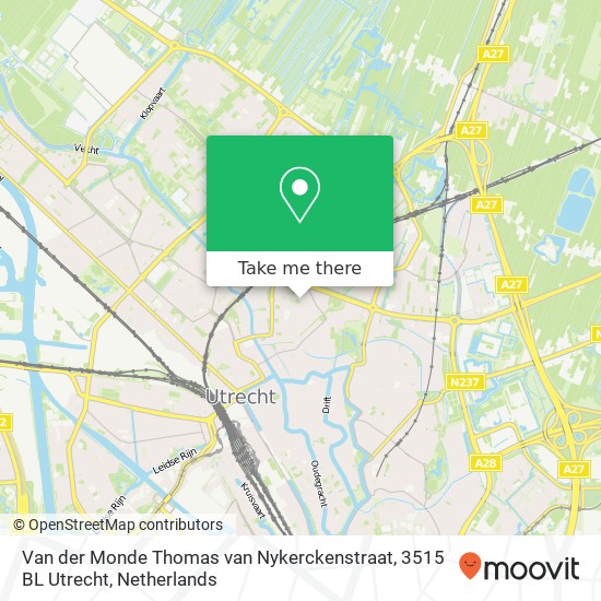 Van der Monde Thomas van Nykerckenstraat, 3515 BL Utrecht map