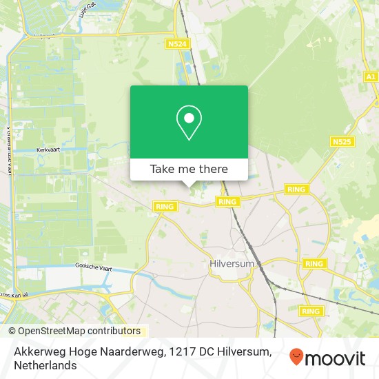 Akkerweg Hoge Naarderweg, 1217 DC Hilversum map