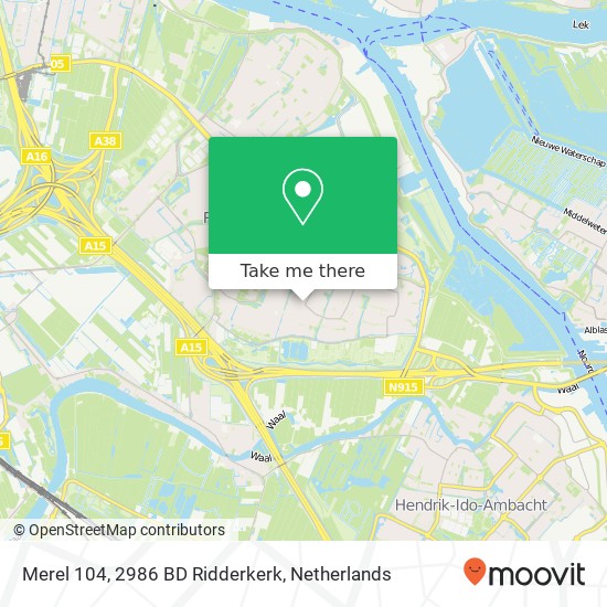 Merel 104, 2986 BD Ridderkerk map