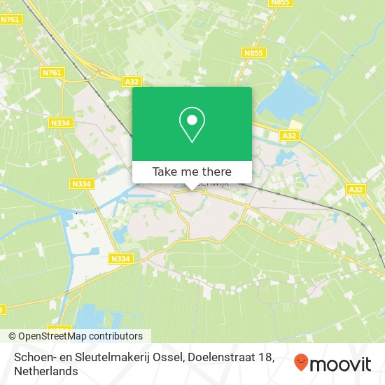 Schoen- en Sleutelmakerij Ossel, Doelenstraat 18 map