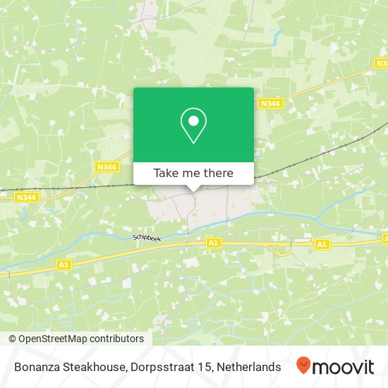 Bonanza Steakhouse, Dorpsstraat 15 map