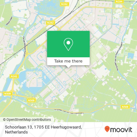 Schoorlaan 13, 1705 EE Heerhugowaard map