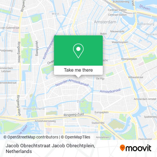Jacob Obrechtstraat Jacob Obrechtplein map