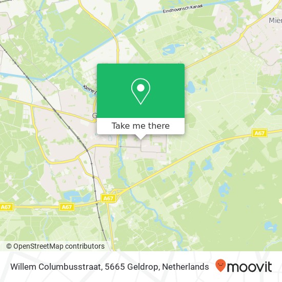 Willem Columbusstraat, 5665 Geldrop map