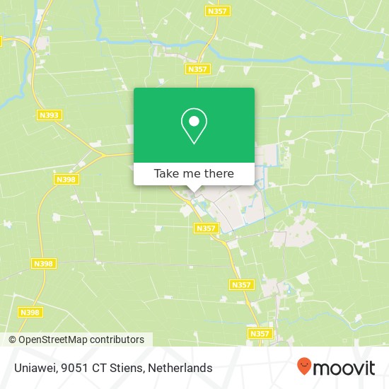 Uniawei, 9051 CT Stiens Karte