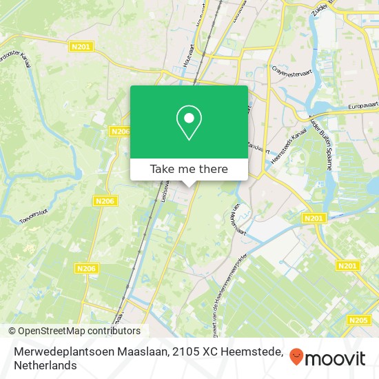 Merwedeplantsoen Maaslaan, 2105 XC Heemstede map